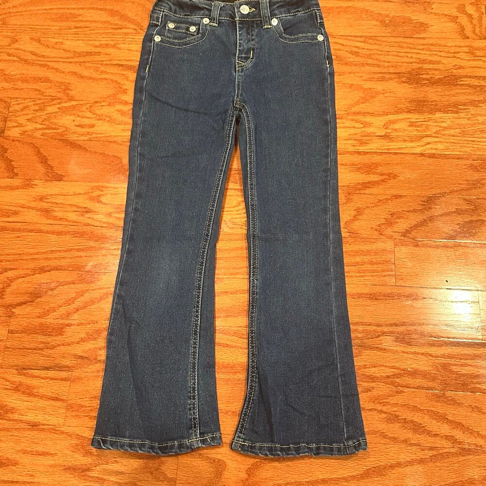 True Religion Joey Girls 7 High Rise Flare Jeans Rhinestone Y2K Dark Wash